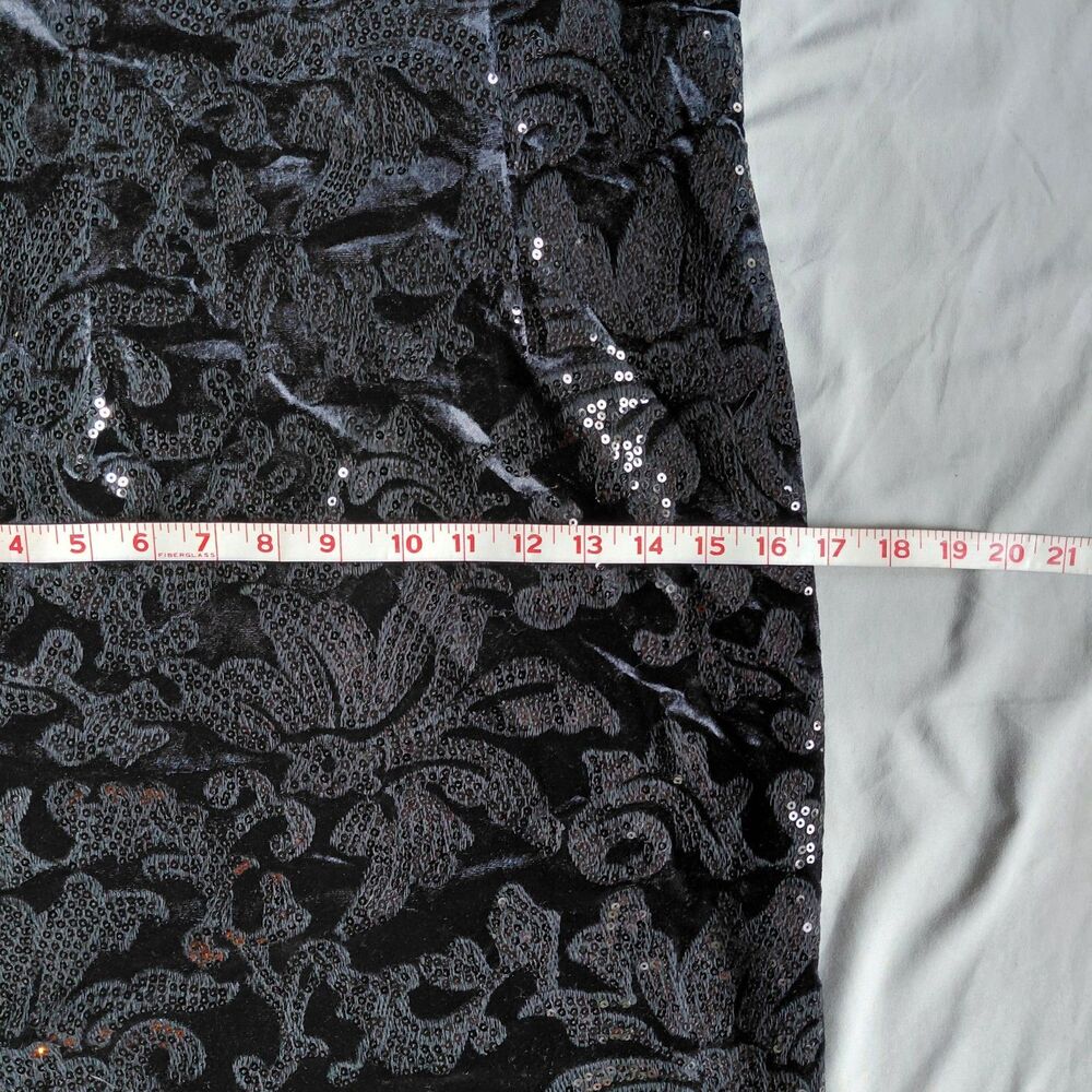 Y2K Whimsigoth Black Sequin Prom Dress L Bodycon Cutout Goth Glam Dark Feminine - Picture 10 of 15